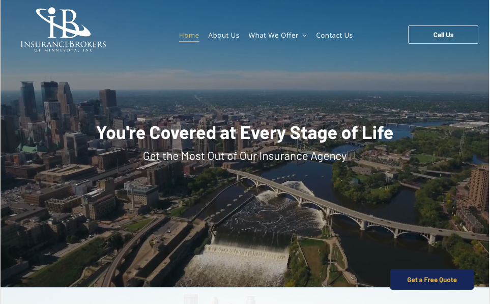 insurance brokers website design example