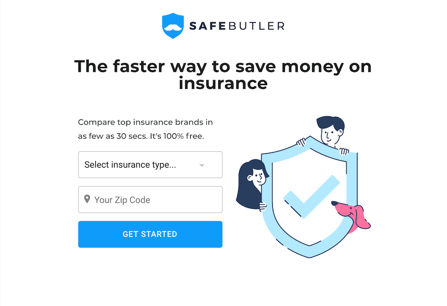 SafeButler insurance agency website design example